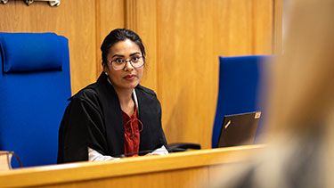 Law student wearing robe