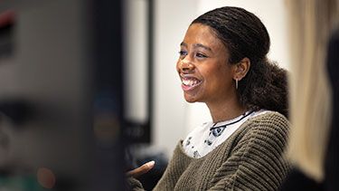 Happy student smiling