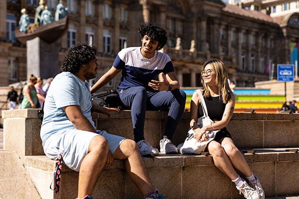 Students in the city centre of Birmingham