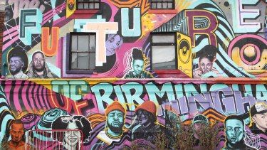 City of Birmingham Street Art with the writing
