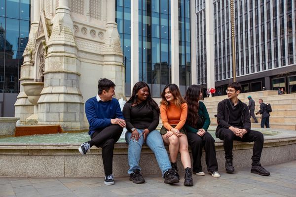 Students sitting together and chatting