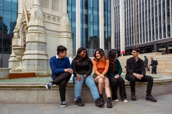 Students sitting together and chatting