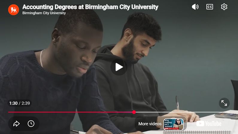 Play Video - Accounting Degrees at Birmingham City University
