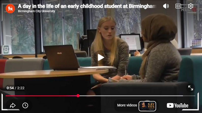 Play Video - A day in the life of an early childhood student at Birmingham City University