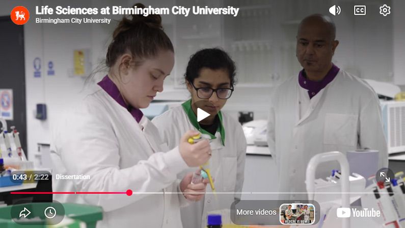 Play Video - Life Sciences at Birmingham City University