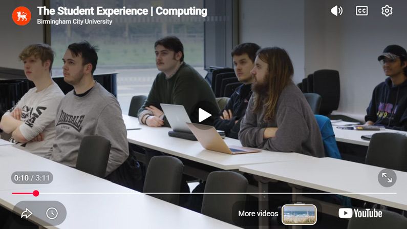 Play Video - The Student Experience | Computing