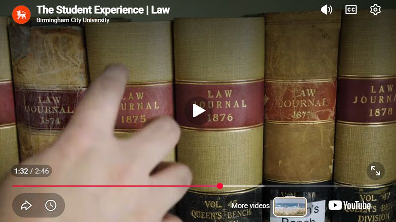Play Video - The Student Experience | Law